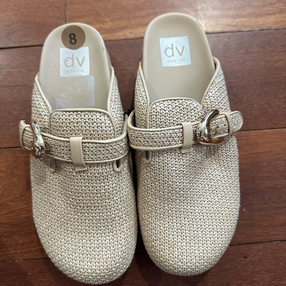 Dolce Vita Beige Woven Mules new